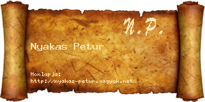 Nyakas Petur névjegykártya